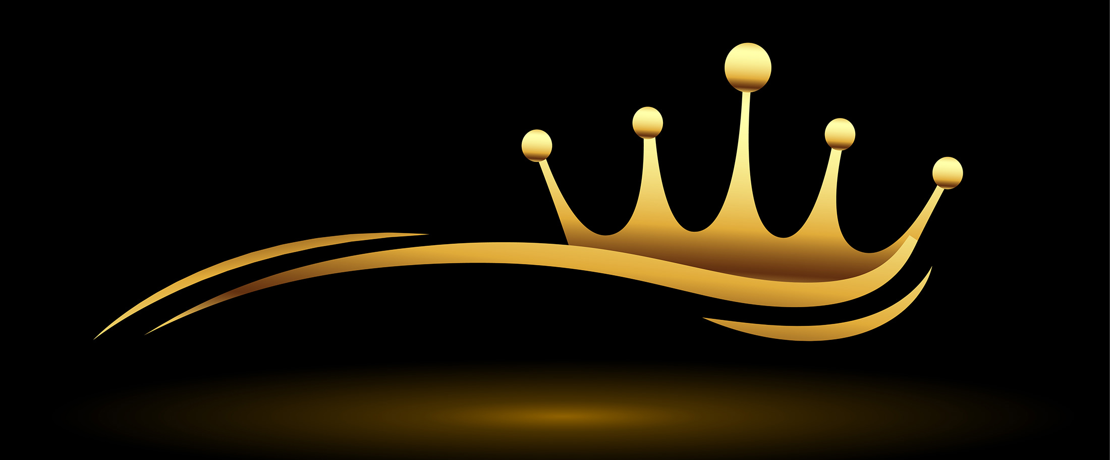Golden Crown With Wave Line